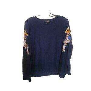 August Silk Top, Long Embroidered Sleeves